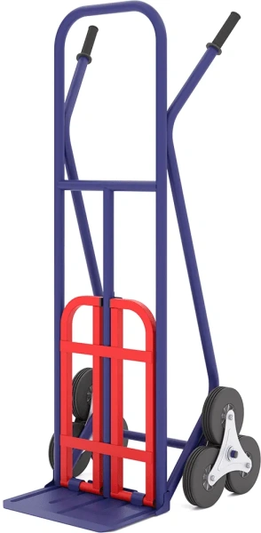 Тележка двухколесная с откидной платформой (330х520мм) КГЛ 200 П колёса литые лестничные d160мм. г/п 200кг RAL 5002